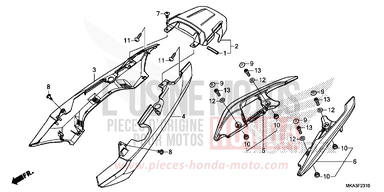MOULURE DE SIEGE von NC750X DCT MAT PEARL GLARE WHITE (NHB54) von 2016